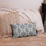 Premium Pillow // Sofien // Soft Blue and Cream Star Vintage Tunisian Tile - Image 2