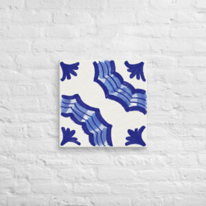 20” Canvas with Cobalt Waves Tile Design