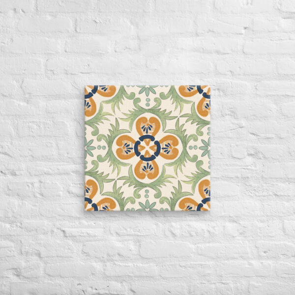 20” Canvas // Tunisian Star of Venus Palace Tile ( Sage Ochre Bleu )