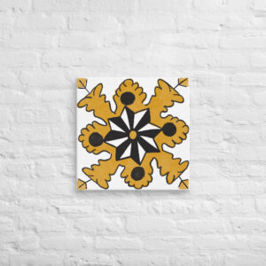 20” Canvas //  Itri Yellow // Traditional Tunisian Tile Pattern (Lion’s Paw)