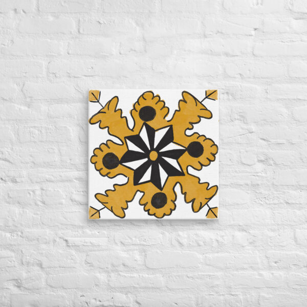 20” Canvas //  Itri Yellow // Traditional Tunisian Tile Pattern (Lion’s Paw)