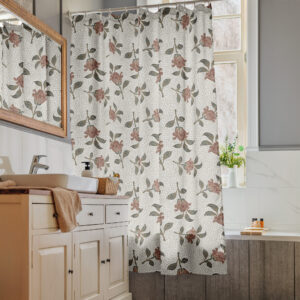 Shower Curtain // Thysdrus Mosaic Rose from Tunisia