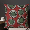 Premium Pillow // Hanno // Rich Red with Green Black White - Image 2