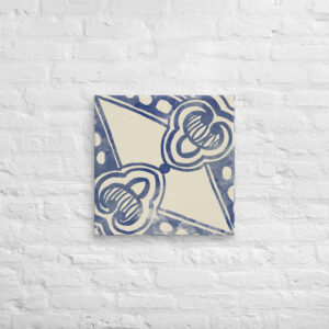 20” Canvas in Sofien // Soft Blue and Cream Star Vintage Tunisian Tile