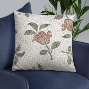 Thysdrus Mosaic Rose Throw Pillow