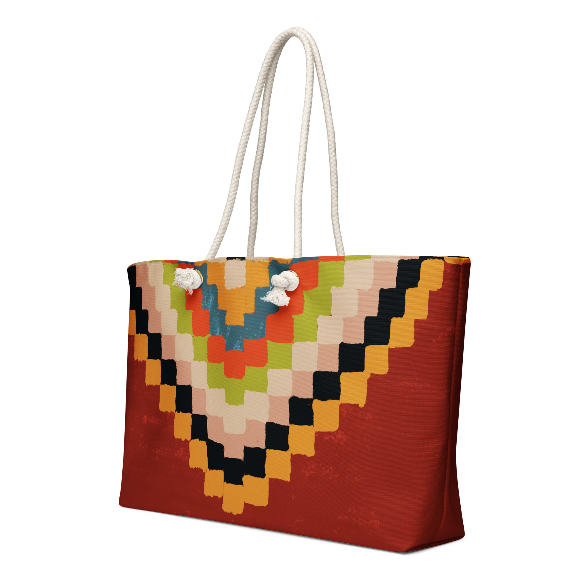 Oversized Weekender Bag // Tribal Weave Sunset