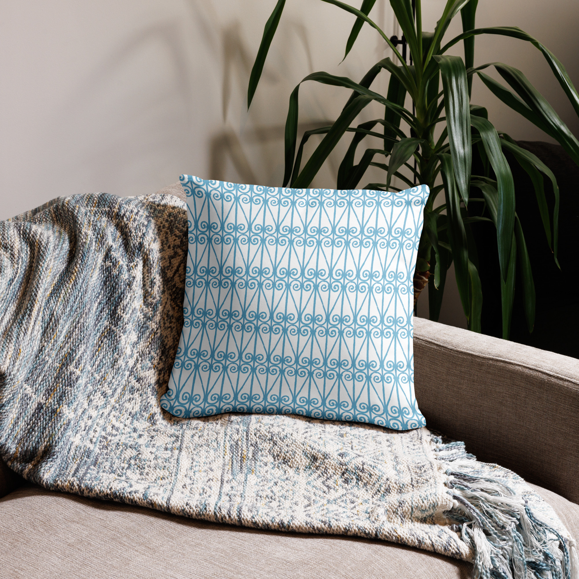 Throw Pillow // Korbous Window Light Blue - Image 3