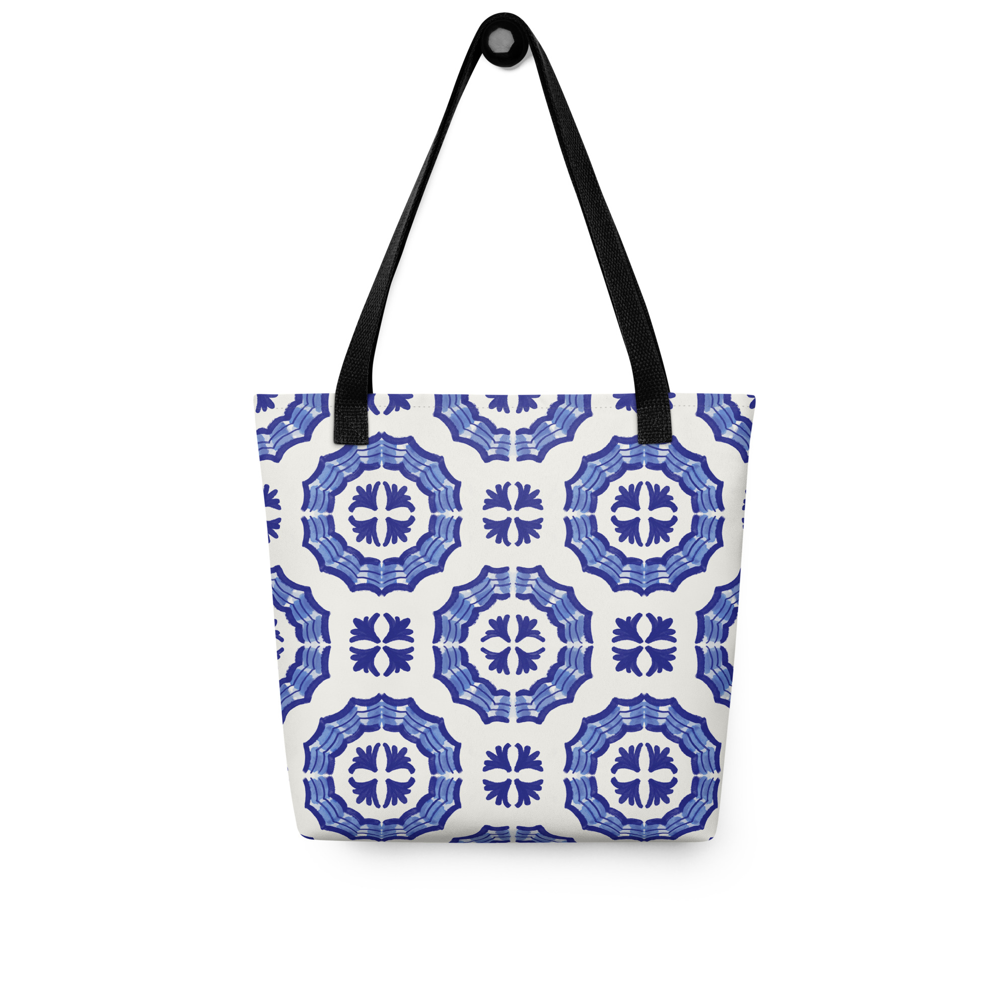 Tote Bag // Cobalt Painted Tile Circles - Image 3