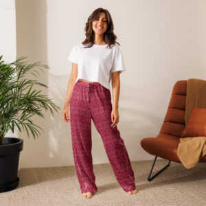 Women's Red and White Tunisian Style Valentine Pajama Pants