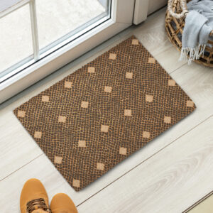 Coconut Fiber Doormat // Pompeii Mosaic AD 78 Black and White