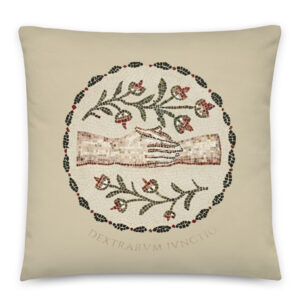 Cotton Pillow // Mosaic with Clasped Hands (DEXTRARVM IVNCTIO)